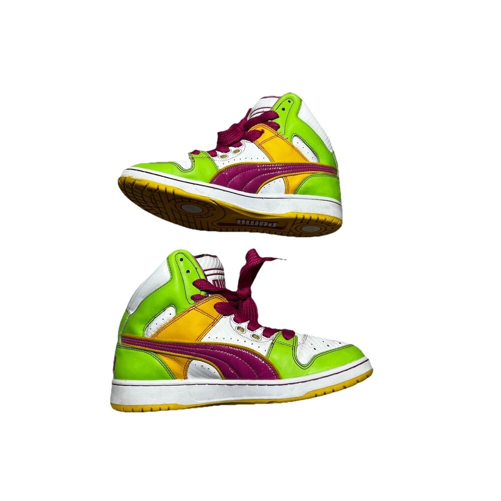 Puma Shoes Womens 6.5 High Tops Lace Up Sneakers Athletic Multicolor Leather